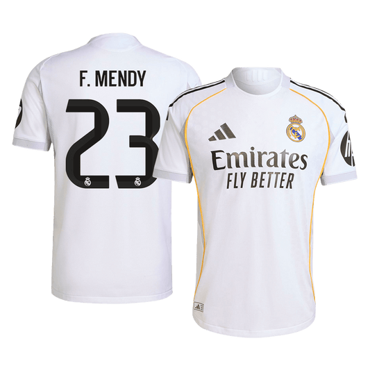 F.MENDY #23 Real Madrid Domicile Maillot 2025/26 Blanc Authentique