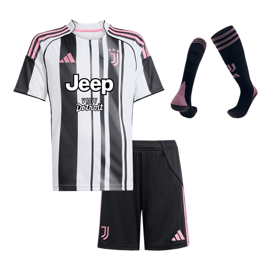 Juventus Domicile Maillot Kit 2025/26 Enfant Black&White