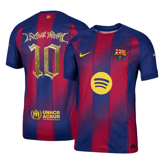 LAMINE YAMAL #10 Barcelone Domicile Maillot 2025/26 Rouge et Bleu Authentique