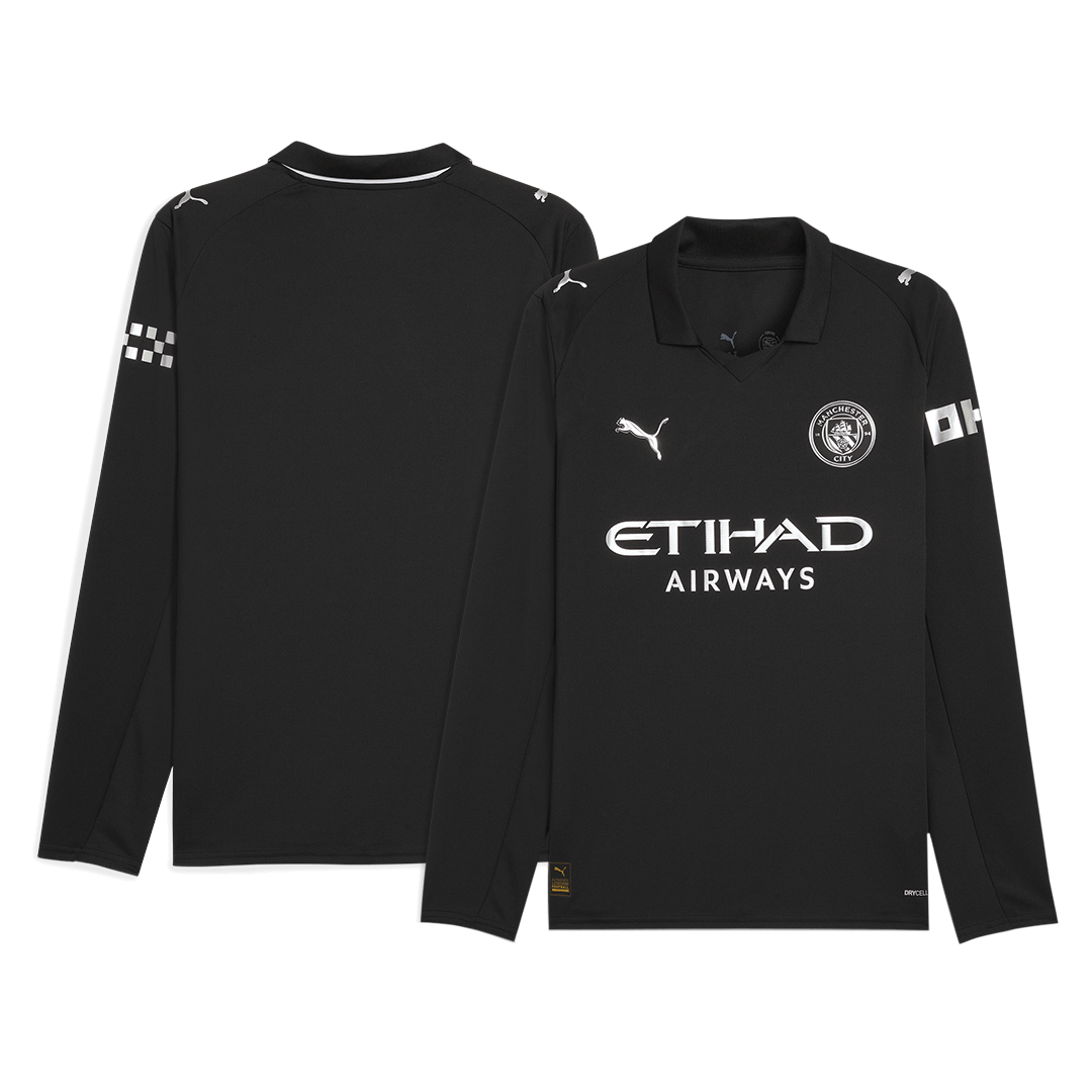 Manchester City Extérieur Maillot Manches Longues 2025/26 Noir