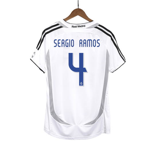 SERGIO RAMOS #4 Retro Real Madrid Domicile Maillot 2006/07