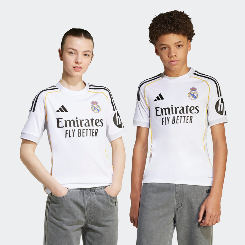 Real Madrid Domicile Maillot Kit 2025/26 Enfant Blanc