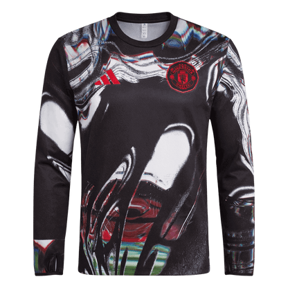 Manchester United Pre-Match Maillot Manches Longues 2025/26 Noir