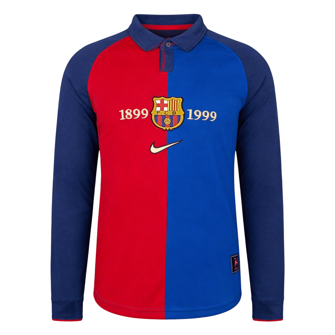 Retro Barcelona Special Thuisshirt Lange Mouwen 1999/00 Rood