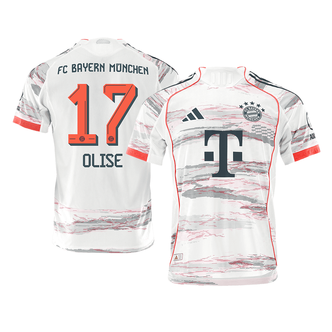 OLISE #17 Munich Extérieur Maillot 2025/26 Blanc Joueur