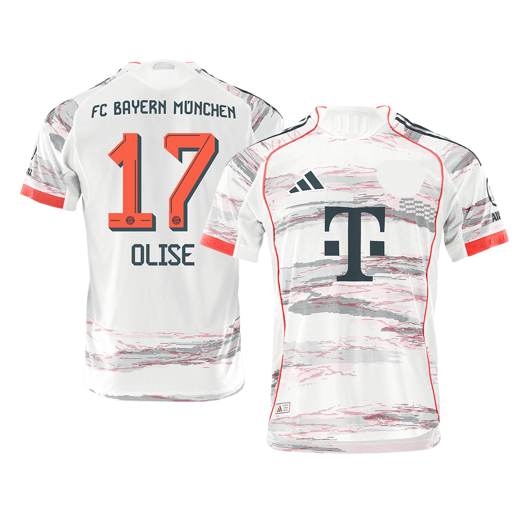 OLISE #17 Munich Extérieur Maillot 2025/26 Blanc Authentique