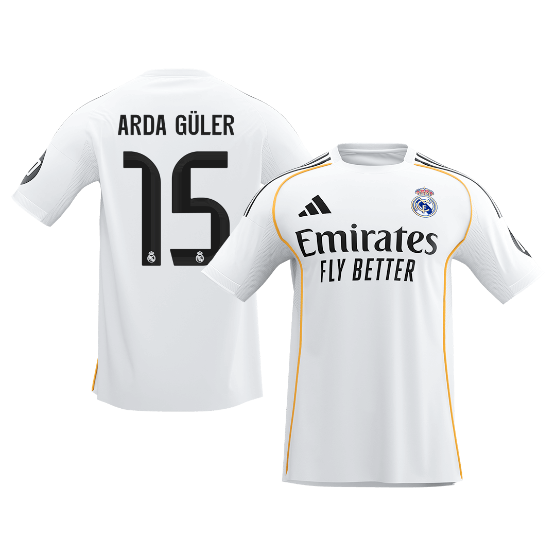ARDA GÜLER #15 Real Madrid Domicile Maillot 2025/26 Blanc