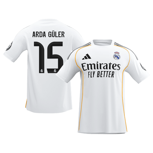 ARDA GÜLER #15 Real Madrid Domicile Maillot 2025/26 Blanc
