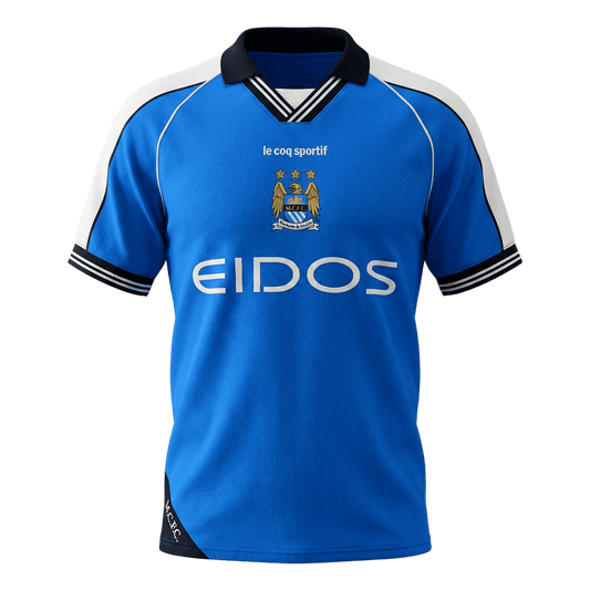 Retro Manchester City Domicile Maillot 1999/01 Bleu