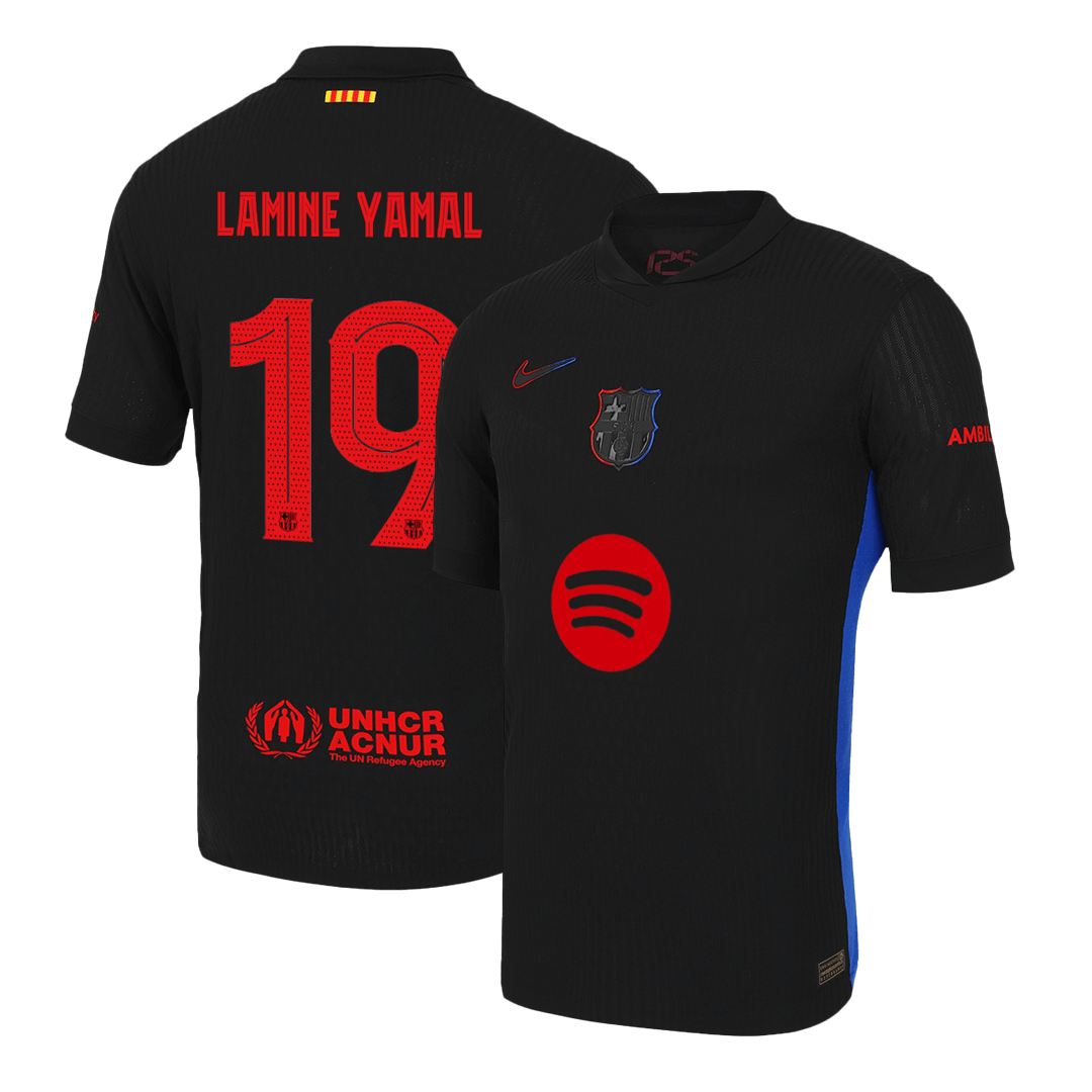 LAMINE YAMAL #19 Barcelone Extérieur Maillot 2024/25 Authentique - UCL(Spotify Logo Without Text) - Mon Maillot Foot Store