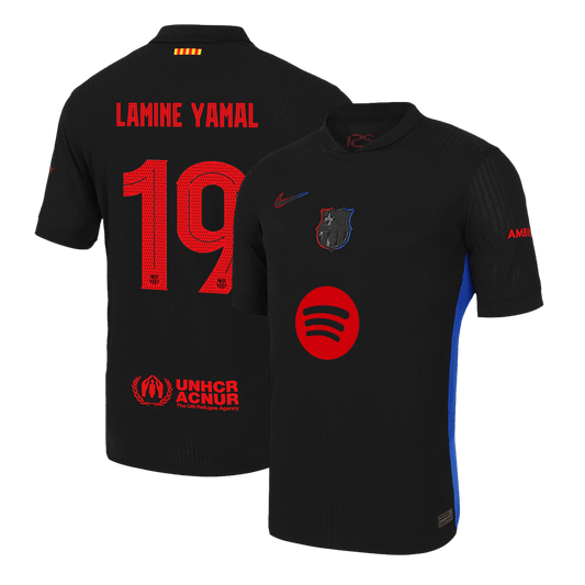 LAMINE YAMAL #19 Barcelone Extérieur Maillot 2024/25 Authentique - UCL(Spotify Logo Without Text) - Mon Maillot Foot Store