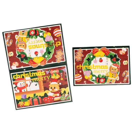 Carte de Noël personnalisée – Couronne de Noël – Message personnalisé