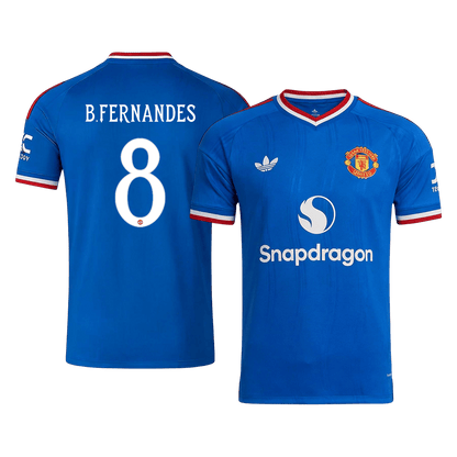 B. FERNANDES #8 Manchester United Extérieur Maillot 2026/27 Bleu - UCL
