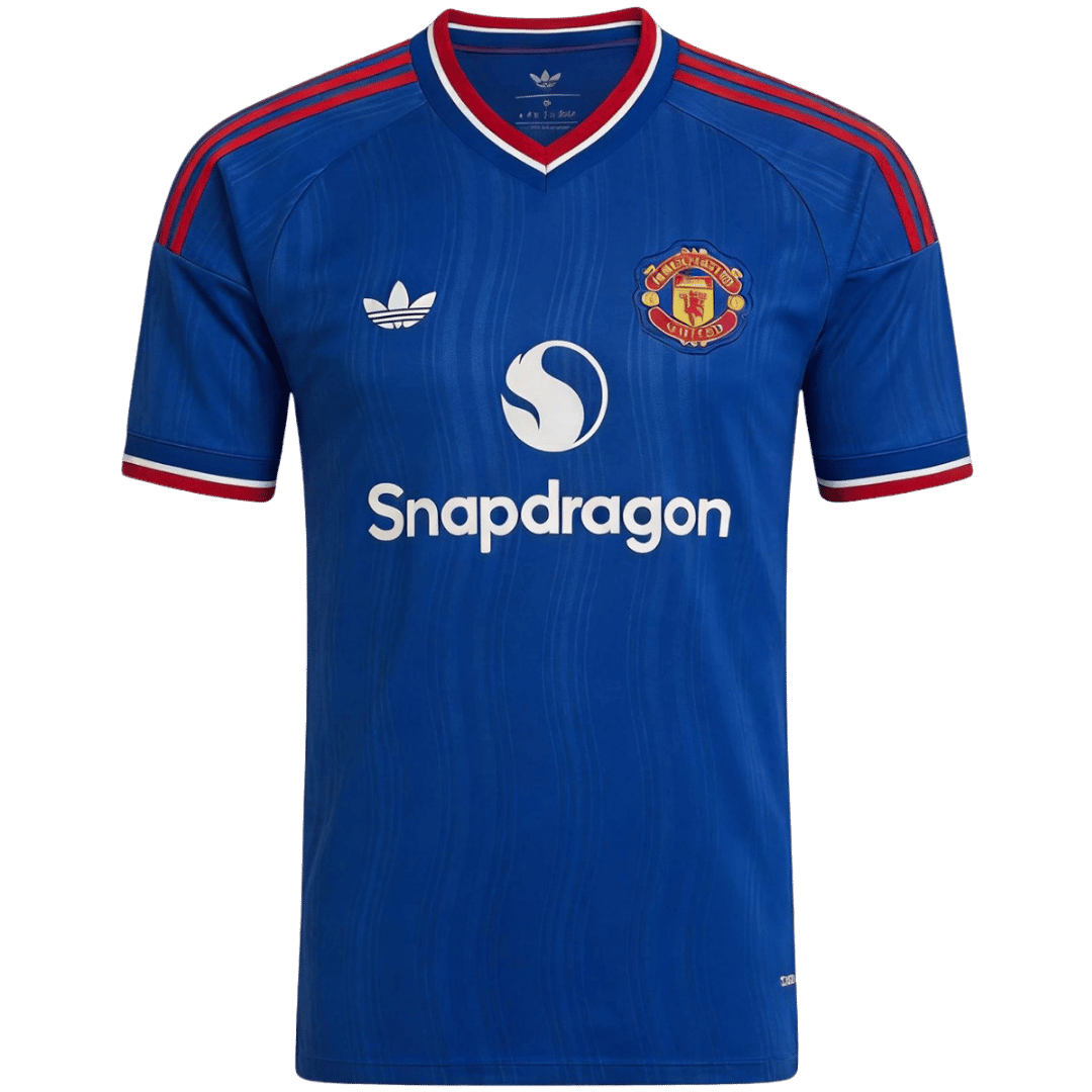 B. FERNANDES #8 Manchester United Extérieur Maillot 2026/27 Bleu - UCL
