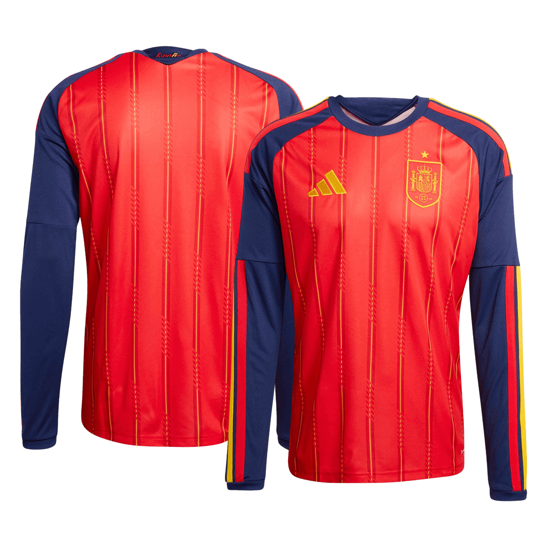 Espagne Domicile Maillot Manches Longues - Coupe du Monde 2026 Rouge Grande Taille