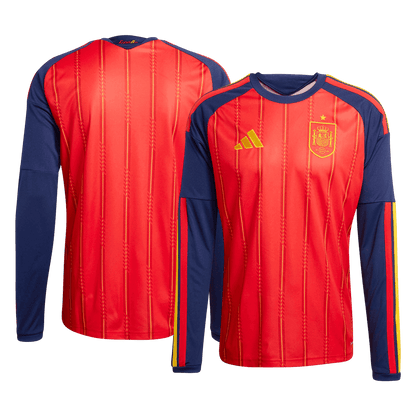 Espagne Domicile Maillot Manches Longues - Coupe du Monde 2026 Rouge Grande Taille