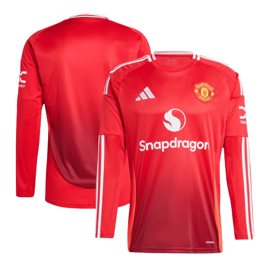 Manchester United Domicile Maillot Manches Longues 2024/25 Grande Taille