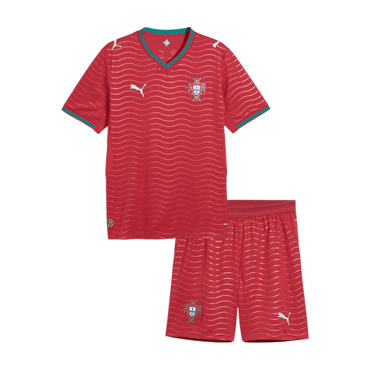 Portugal Domicile Maillot Kit Coupe du Monde 2026 Enfant Rouge