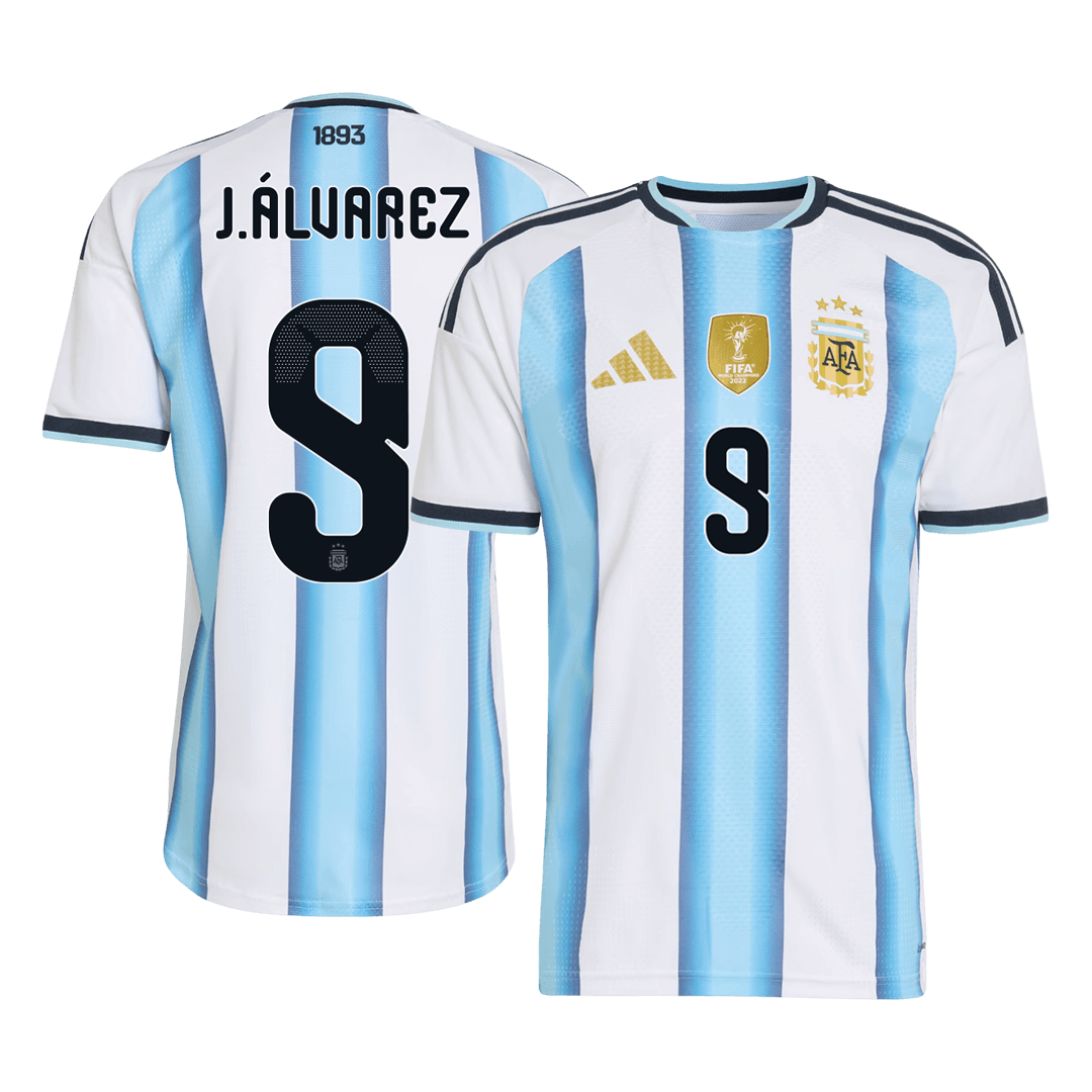 J.ÁLVAREZ #9 Argentine Domicile Maillot Coupe du Monde 2026 Blue&White Joueur