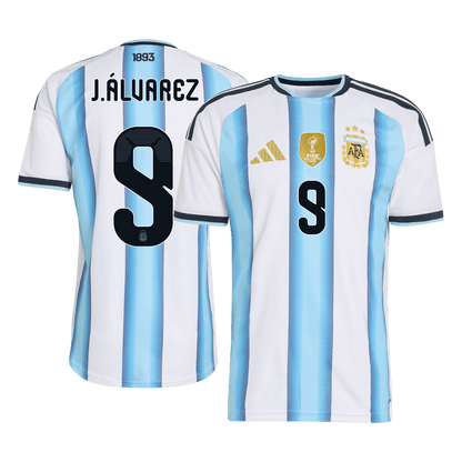 J.ÁLVAREZ #9 Argentine Domicile Maillot Coupe du Monde 2026 Blue&White Joueur
