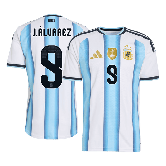 J.ÁLVAREZ #9 Argentine Domicile Maillot Coupe du Monde 2026 Blue&White Joueur