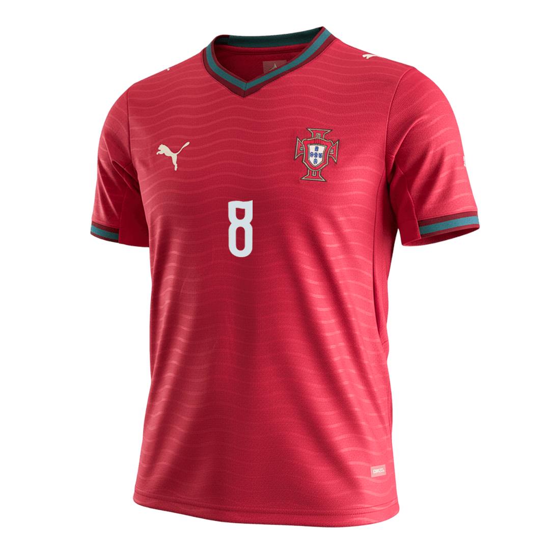 B.FERNANDES #8 Portugal Thuisshirt - WK 2026 Rood