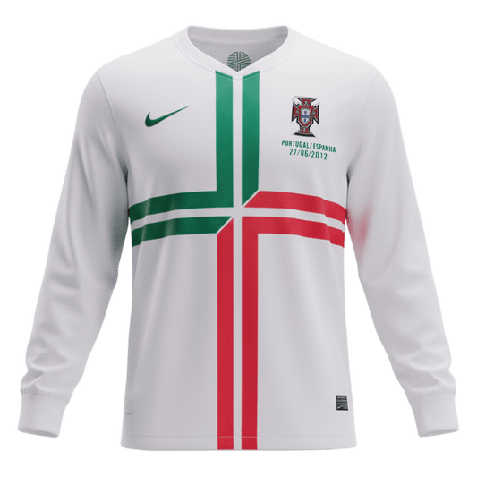 Retro Portugal Extérieur Maillot Manches Longues 2012 Blanc
