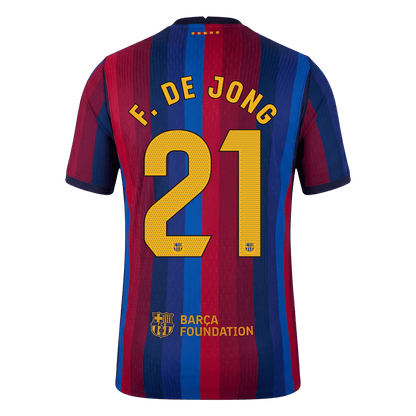 F. DE JONG #21 Barcelone Domicile Maillot 2026/27 Rouge&Bleu Joueur