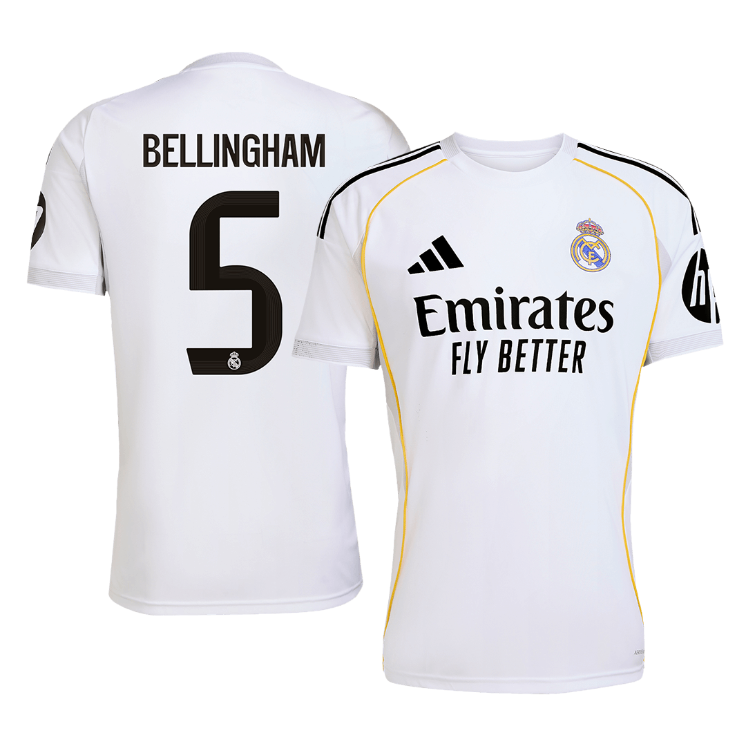 BELLINGHAM #5 Real Madrid Domicile Maillot 2025/26 Grande Taille