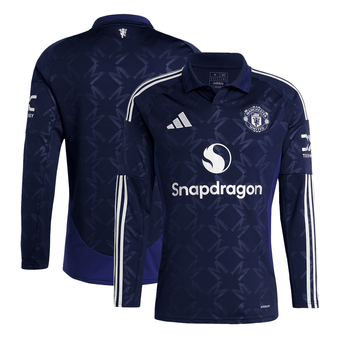 Manchester United Extérieur Maillot Manches Longues 2024/25 Grande Taille
