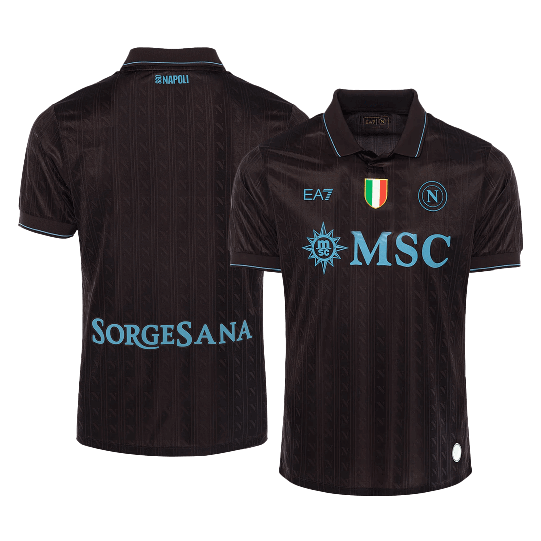 Naples Third Maillot 2025/26 Noir Authentique Grande Taille