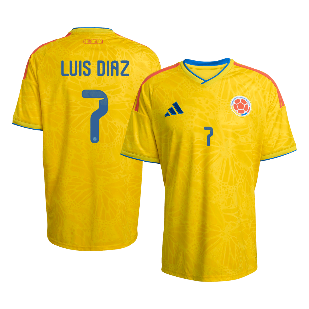 LUIS DíAZ #7 Colombie Domicile Maillot Coupe du Monde 2026 Jaune