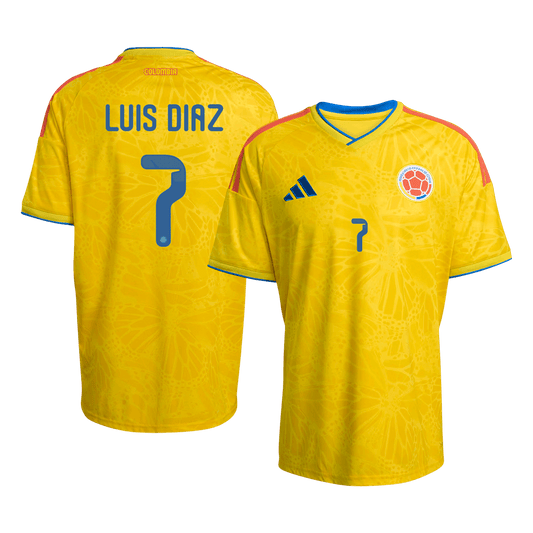 LUIS DíAZ #7 Colombie Domicile Maillot Coupe du Monde 2026 Jaune