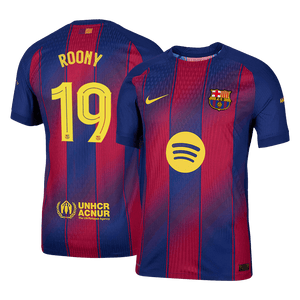 ROONY #19 Barcelone Domicile Maillot 2025/26 Rouge et Bleu Authentique - UCL