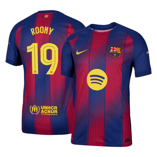 ROONY #19 Barcelone Domicile Maillot 2025/26 Rouge et Bleu Authentique - UCL