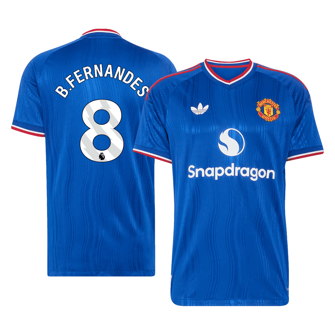 B. FERNANDES #8 Manchester United Extérieur Maillot 2026/27 Bleu Joueur