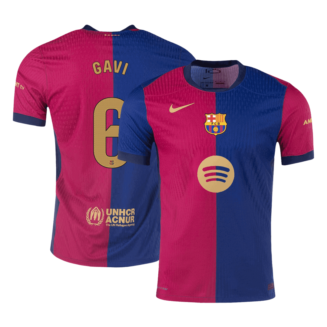 GAVI #6 Barcelone Domicile Maillot 2024/25 Authentique - Spotify Logo Without Text - Mon Maillot Foot Store