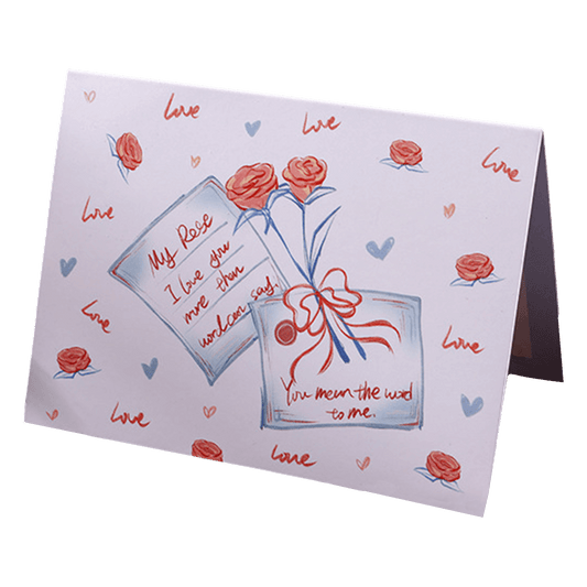 Aangepaste Rozen Letter Valentijnsdagkaart Blauw&Roze