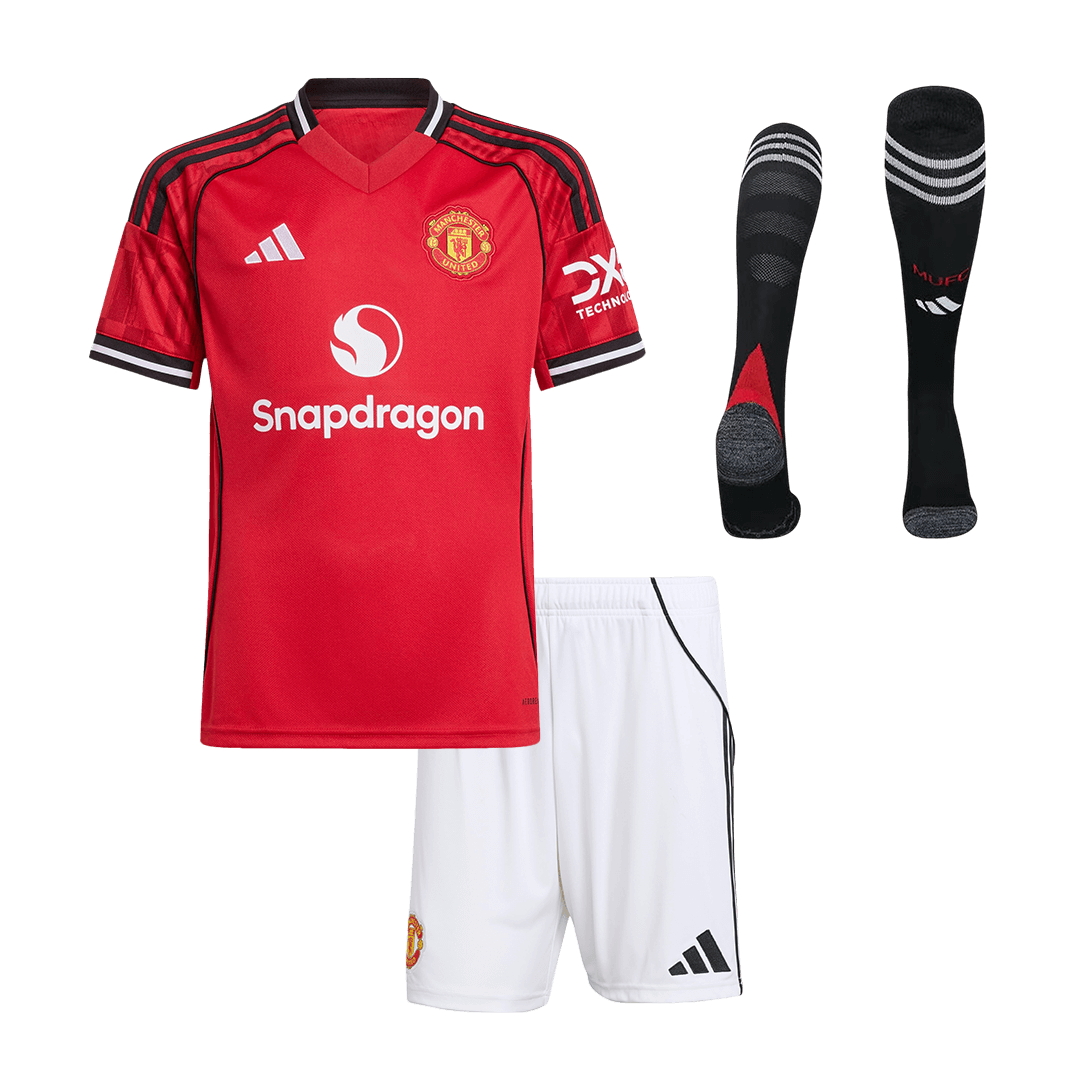 Manchester United Domicile Maillot Kit 2025/26 Enfant Rouge