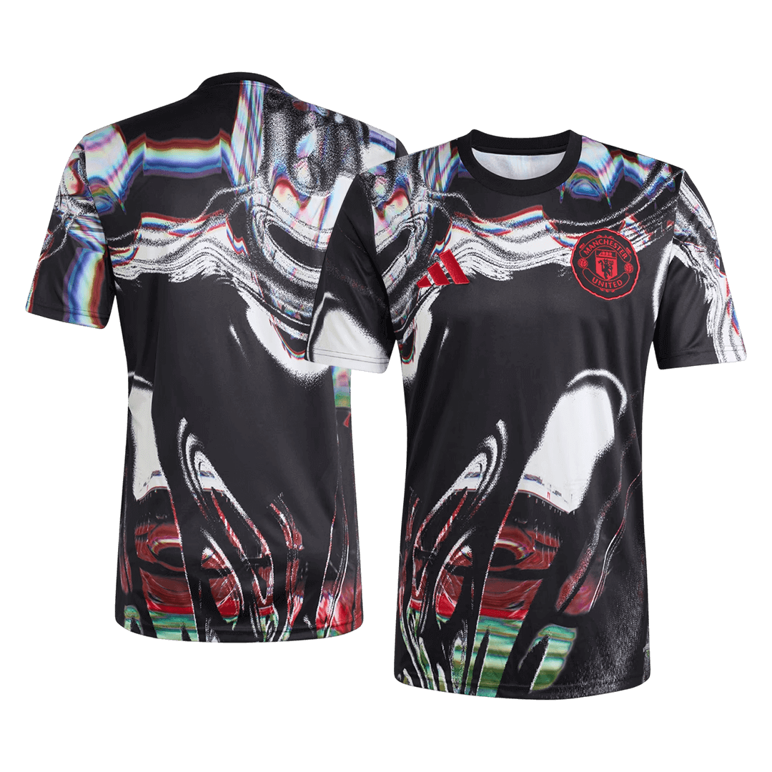 Manchester United Pre-Match Maillot 2025/26 Noir Grande Taille