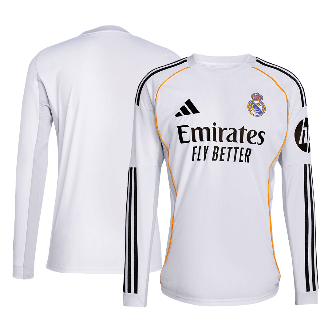 Real Madrid Domicile Maillot Manches Longues 2025/26 Grande Taille