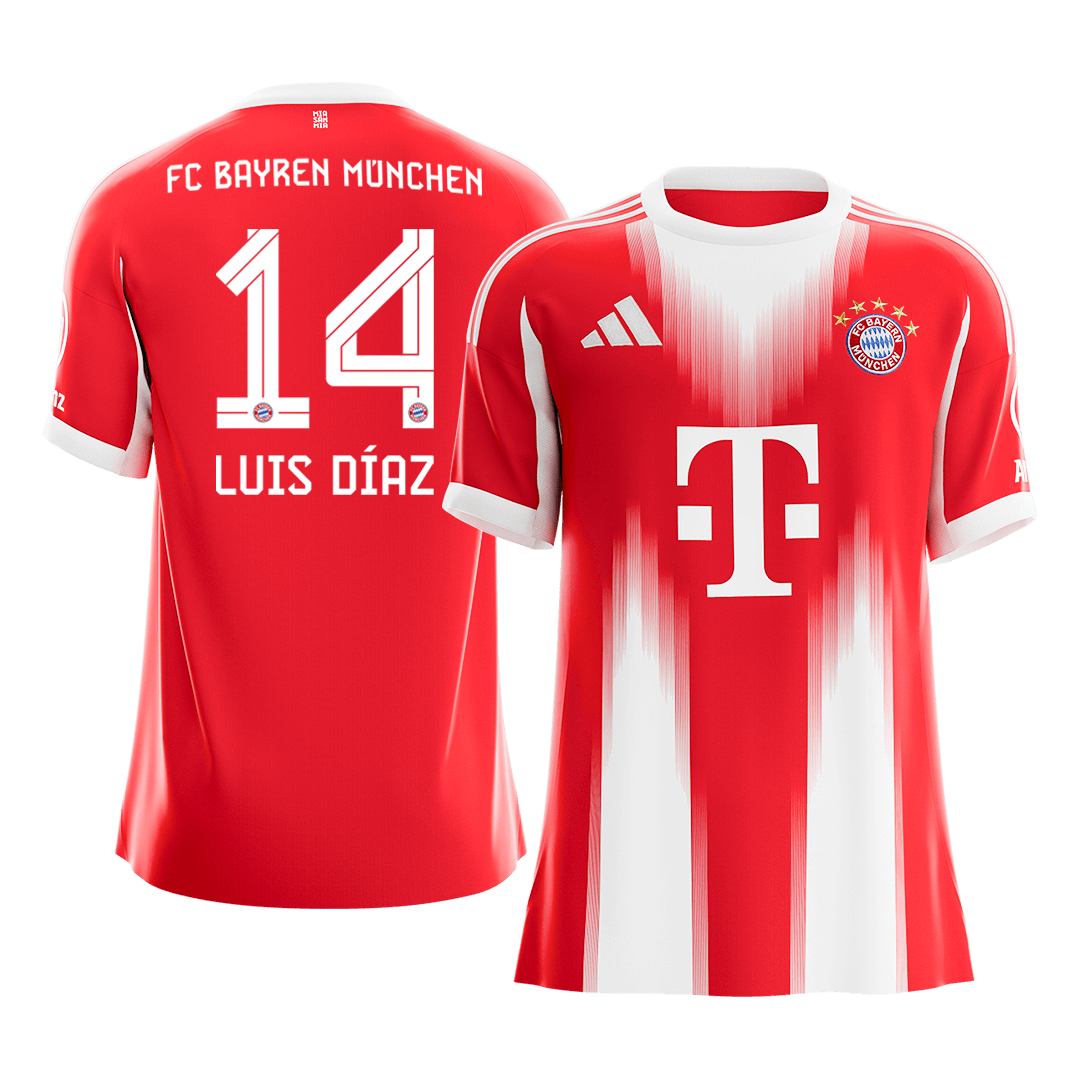 LUIS DÍAZ #14 München Thuisshirt 2025/26 Rood - Super