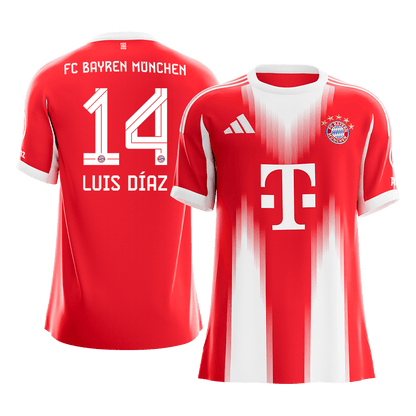 LUIS DÍAZ #14 München Thuisshirt 2025/26 Rood - Super