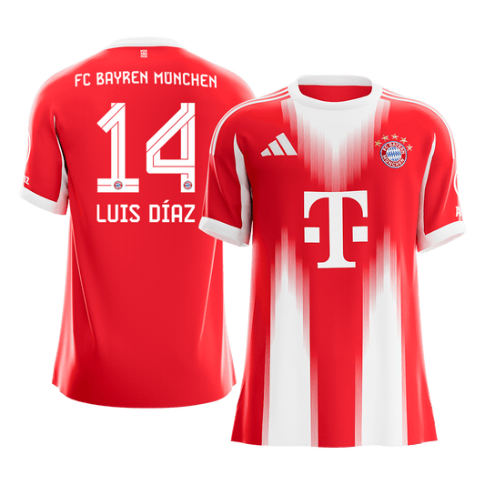 LUIS DÍAZ #14 München Thuisshirt 2025/26 Rood - Super
