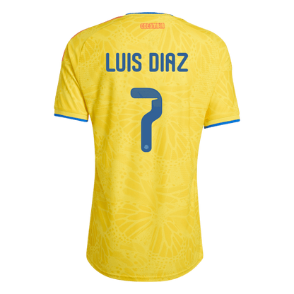 LUIS DíAZ #7 Colombie Domicile Maillot Coupe du Monde 2026 Jaune Joueur