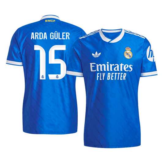 ARDA GÜLER #15 Real Madrid Third Maillot 2025/26 Bleu Joueur