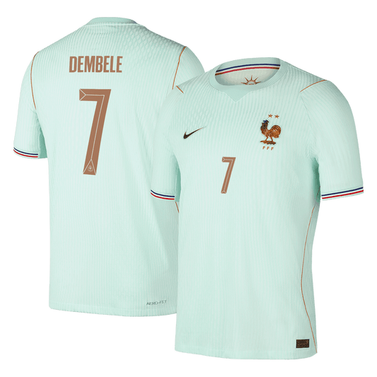 DEMBELE #7 Frankrijk Uitshirt - Wereldkampioenschap 2026 Groen Speler