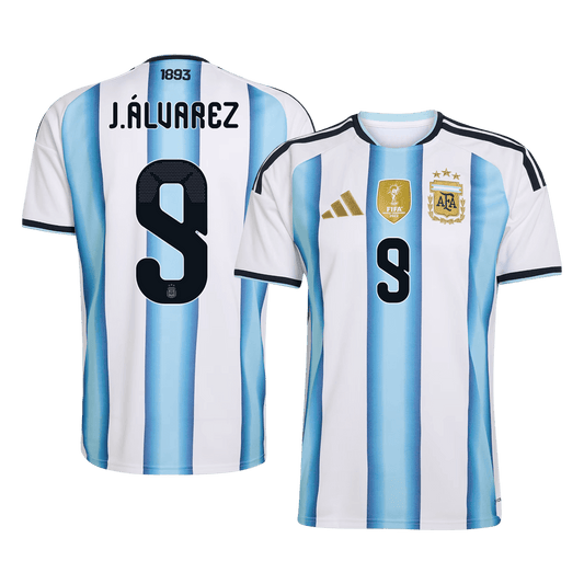 J.ÁLVAREZ #9 Argentine Domicile Maillot Coupe du Monde 2026 Blue&White