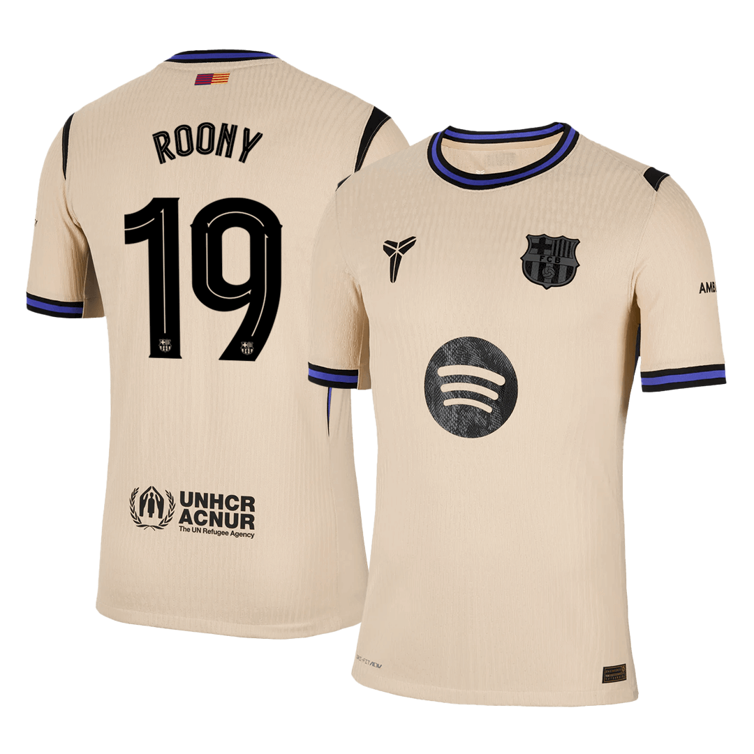 ROONY #19 Barcelone Extérieur Maillot 2025/26 Jaune Authentique - UCL