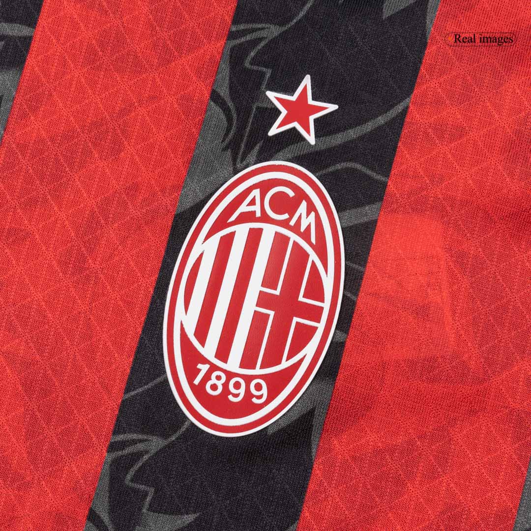 AC Milan Domicile Maillot 2025/26 Red&Black Authentique Grande Taille